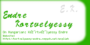 endre kortvelyessy business card